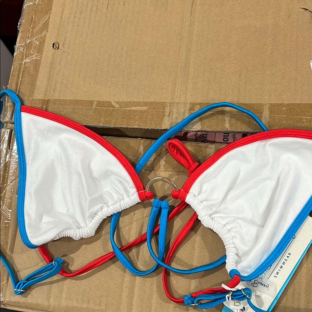 Beach Bunny Red and Blue Bikini Swimwear